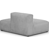 HOMIFAB Module d'angle Ouvert à Droite 2 Places en Velours côtelé Gris Clair - Modulo New