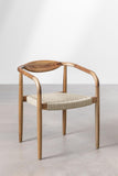 SKLUM Chaise de Jardin en Bois d'acacia et Corde tressée Mallory Beige Crème