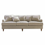 Loberon® Canapé Isa en velours de polyester, bois de pin, env. 80 x 224 x 95 cm, lin