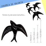 Hirondelle Murale | Oiseaux Decoratifs Ceramique Mural | 4 unités | Fabriqué en Espagne