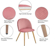 GrandCA HOME Lot de 2 Chaises de Salle à Manger , avec Coussin de Siège en Velours Doux, Latérales Rembourrées pour Salon, Cuisine , Rose