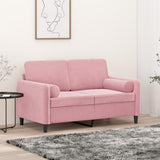 Woonisher Canapé 2 Places avec oreillers décoratifs Rose 120 cm Velours canapé-lit Double Convertible