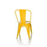 hjh OFFICE 645091 Chaise bistrot VANTAGGIO Comfort Métal Jaune, Style Industriel, empilable
