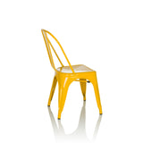 hjh OFFICE 645091 Chaise bistrot VANTAGGIO Comfort Métal Jaune, Style Industriel, empilable