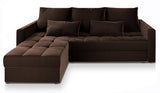 Masseno Canapé d'angle KOS PIK avec Fonction Couchage Forme en L, Moderne, avec Coffre de Rangement, Ensemble canapé de Salon - Marron