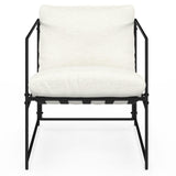 IDMarket - Fauteuil rembourré ULYSSE Structure métal et Coussin Blanc