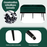 COSTWAY Canapé 2 Places en Velours Hollandais, Fauteuil de Salon pour 2 Personnes avec 2 Oreillers, Design Scandinave avec 5 Pieds Métalliques, Dossier et Accoudoirs Tissés, Charge 160KG (Vert)