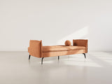 Bestmobilier - Lexie - Canapé Convertible clic-clac 2 Places en Velours côtelé, Terracotta