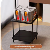 CMYCYDDPLY Table D'appoint À 2 Niveaux, Table Basse de Rangement, avec Verre Trempé, Économise de l'espace, Peut Être Utilisée comme Table Basse ou Table de Chevet