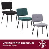 HOOZ Lot de 2 ou 4 chaises rembourrées avec dossier, chaises de cuisine, avec pieds en métal, pour salle à manger, chambre à coucher et salle de conférence (aspect cuir marron, 2)