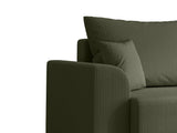 Vente-unique - Canapé d'angle Convertible et réversible en Velours côtelé Vert Kaki NESSARO