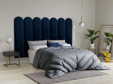 Pascal MORABITO - Panneaux muraux tête de lit - 210 cm - Velours - Bleu - JAPI de Pascal Morabito