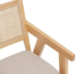 PEGANE Chaise Fauteuil en Bois Naturel avec Assise rembourrée et Dossier en cannage - Longueur 50 x Profondeur 50,5 x Hauteur 82 cm