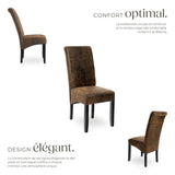 TecTake® Lot de 4 Chaises de Salle à Manger Moderne Chaise Ergonomique Confortable Chaise Design en Cuir synthétique Meuble Salon avec Pieds en Bois pour Salle à Manger, Salon, Coiffeuse, Chambre