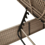 vidaXL Chaise Longue avec Table et Coussin Beige résine tressée, transat, lit de Repos de Jardin, Meuble d'extérieur, Chaise Longue d'extérieur