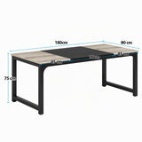 Tribesigns Table À Manger, Table De Cuisine Industrielle Rectangulaire pour 4–6, Table De Salle À Manger avec Pieds en Métal Robustes, Salon Cuisine