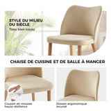 HULALA HOME Chaise Salle a Manger, Chaise Coiffeuse Moderne, Lot de 2 Chaises de Salle à Manger, Confortables avec Pieds en Bois, Convient au Salon, Salle à Manger, Chambre, Beige