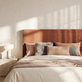 KLAST Tête de Lit Line, Polyester, Mousse Polyuréthane, Contreplaqué, Terracotta, Style Contemporain, Rembourré, 120 x 165 cm