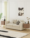 HEYZOEY Table de Chevet Bois avec 2 tiroirs, Moderne, Style bohème, pour Chambre à Coucher, Salon, Noyer