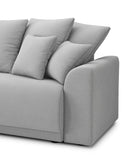 BAÏTA Canapé d'angle Convertible Nova 4 Places en Tissu Gris