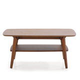 HOMN LIVING Table Basse Palma 1 Trou Couleur Noyer, Bois Massif, 100 cm (Largeur) 60 cm (Profondeur) 45 cm (Hauteur)