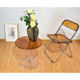 OHMG Chaise Pliante Moderne en Acrylique Transparent,Chaise Pliante empilable en Cristal,Siège de Salon en Plastique PC,Empilable Cadre chromé et Chaise Pliable,pour Banquet Conférence Fête