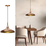 bamyum Champion Lampe à Bois Suspension Moderne en Metal de 35 cm, Lustre de Salon, Chambre, Cuisine, Suspension Luminaire Plafonnier, Éclairage de Plafond, Lampe Suspendue Tono Cuivre
