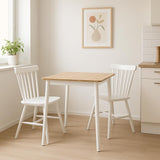 KAYELLES Lot de 2 chaises à barreaux bistrot Vintage Bois Massif Mona (Blanc)