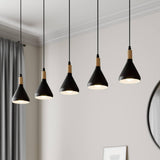 Lindby Suspension Arina à intensité variable (Moderne) en Noir Métal e. a. pour Salon & Salle manger (à 5 lampes, E14), Luminaire, Lampe Plafond, Luminaire Plafonnier, Suspendue