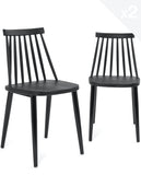 KAYELLES Lot de 2 chaises de Cuisine Noires bistrot café rétro à barreaux, Pieds métal Peint BAO (Noir)