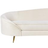 Beliani Canapé 3 Places Glamour en Velours Pieds en Métal Doré Beige Savar