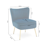 Sicaan Lot de 2 fauteuils Cocktail Judith Velours Bleu Nuit