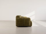 Lisa Design - Grace - canapé modulable 3 Places en Velours texturé, Vert Olive