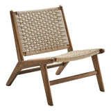 Modway Saorise Wood Chaise longue en corde tressée Noyer naturel