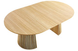 PEGANE Table à Manger Ronde Extensible en Bois Coloris chêne - diamètre 120-200 x Hauteur 75 cm