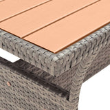 vidaXL Table de Jardin Table de Salle à Manger de Patio Meuble de Repas de Terrasse Table à Dîner d'Extérieur Gris 120x70x66 cm Résine Tressée