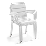 Oviala Fauteuil de Jardin en métal Blanc - Palavas