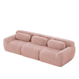 KOMHTOM Canapé Modulaire d'angle en Peluche, Canapé Profond Confortable Moderne pour Salon, Bureau, Rampe Courbée, 291 x 104 x 73cm (Rose)