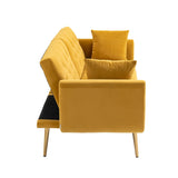 DMJLI-T Canaper, Canapé Convertible 3 Places, Dossier Inclinable 3 Positions, Canapé Lit pour Le Jour et la Nuit, Peu Encombrant et Uni Convient pour Adultes et Adolescents,Yellow