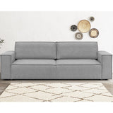 HOMIFAB Canapé Convertible 3 Places avec Coffre de Rangement en Tissu Gris chiné - Harper