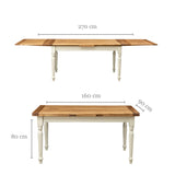 Biscottini Table à Manger Extensible 160x80x90 cm Made in Italy - Table Salle à Manger Extensible en Bois Massif - Table Bois Salle a Manger