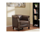 Vente-unique - Fauteuil Club 100% Cuir Vieilli ENGUERRAND Marron