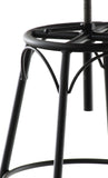 CLP Lot de 2 tabourets de Bar Beam Style Industriel I Hauteur réglable I Siège en Bois et piètement en métal, Couleur:Noir