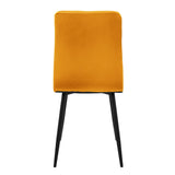 ML-Design Set de 4 Chaise de Salle à Manger, Jaune Moutarde, Revêtement en Velours, Pieds en Métal Noir, avec Dossier Ergonomique, Design Moderne, pour Le Salon Bureau Chambre Cuisine Table à Manger