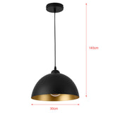 lux.pro Lot de 2 Lampes à Suspension Éclairage Intérieur Hauteur Réglable Métal Diamètre 30 cm Noir Doré