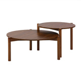 Alice's Garden sweeek - Tables gigognes Rondes décor Bois. piètement Bois d'hévéa Noyer - Harmony