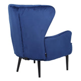 SVITA Arthur Fauteuil de relaxation moderne rembourré en velours Bleu foncé