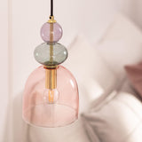 LEDKIA LIGHTING - Suspension Métal et Verre Baudelaire | Design Vintage Élégant | Compatible Ampoules LED E14 | Câble Réglable | Usage Polyvalent, Rose, Verre