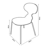 [en.casa] Lot de 4 chaises de Salle à Manger Empilables avec Siège Confortable Construction Robuste Capacité 150 kg Salon Bureau Coque Contreplaqué de Bouleau Métal 80 x 47 x 48 cm Effet Noyer Chrome