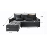 Masseno Canapé d'angle KOS PIK avec Fonction Couchage Forme en L, Moderne, avec Coffre de Rangement, Ensemble canapé de Salon - Marron